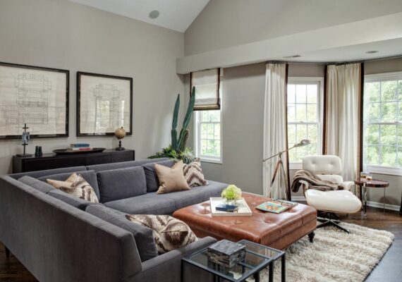 Modern living room with a cozy setup